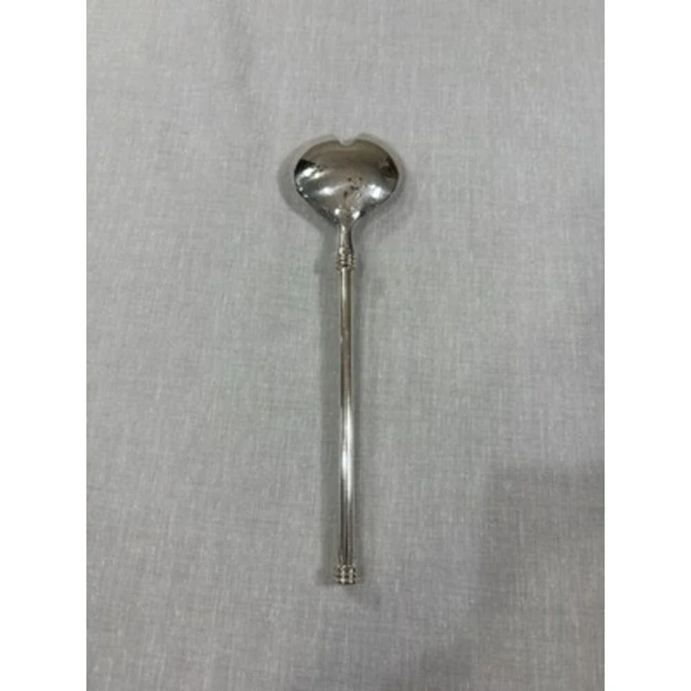 Vntg Silver Plated Serving Spoon Mid Century Modern Made In Italy